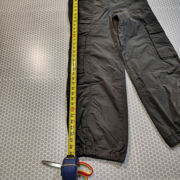 Aerie Gray Hihg Waisted Go-For-It Baggy Cargo Pant 100%Cotton - Picture 12 of 14